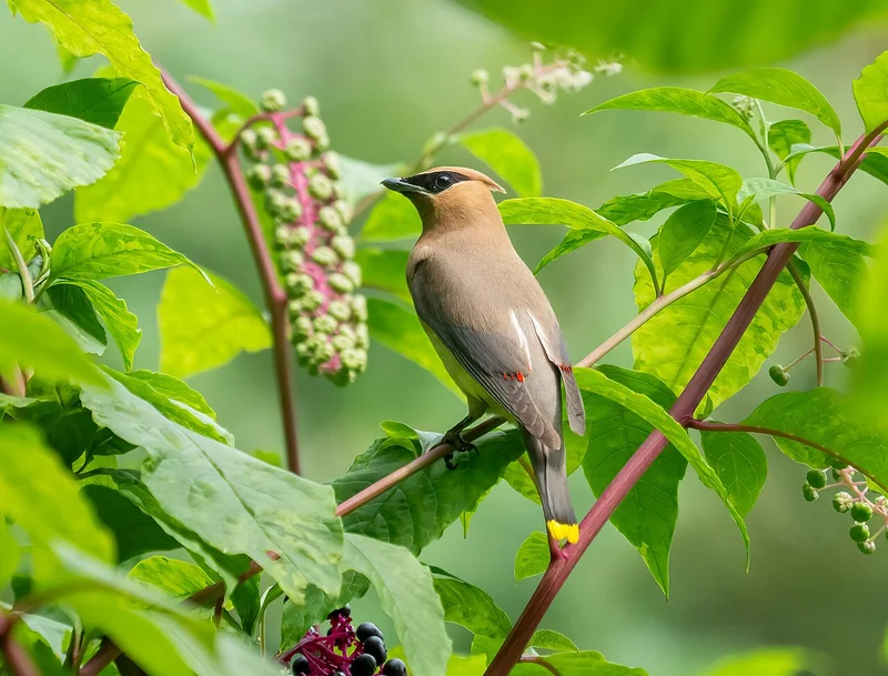 Cedar waxwing (Bombycilla cedrorum)