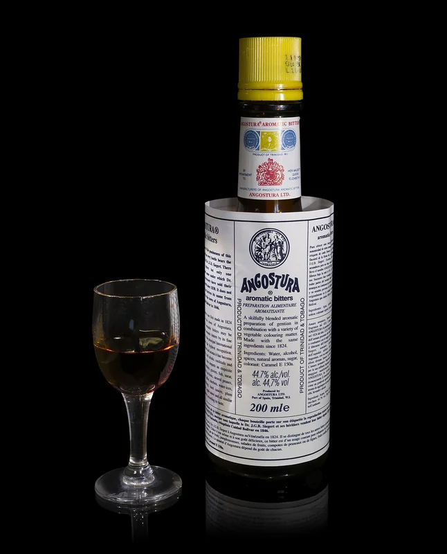 A bottle of Angostura aromatic bitters — the primary ingredient of the Trinidad Sour