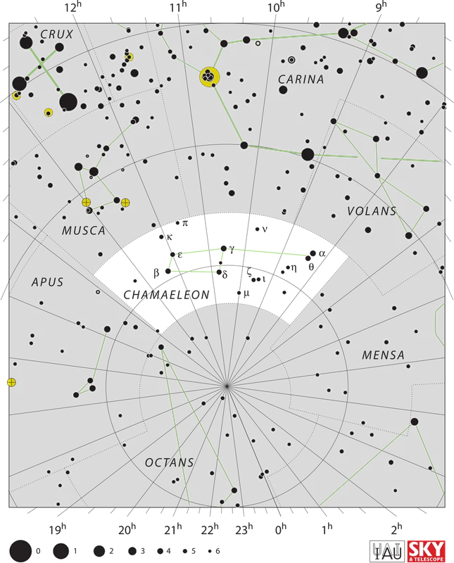 IAU official constellation map of Chamaeleon (Cha)
