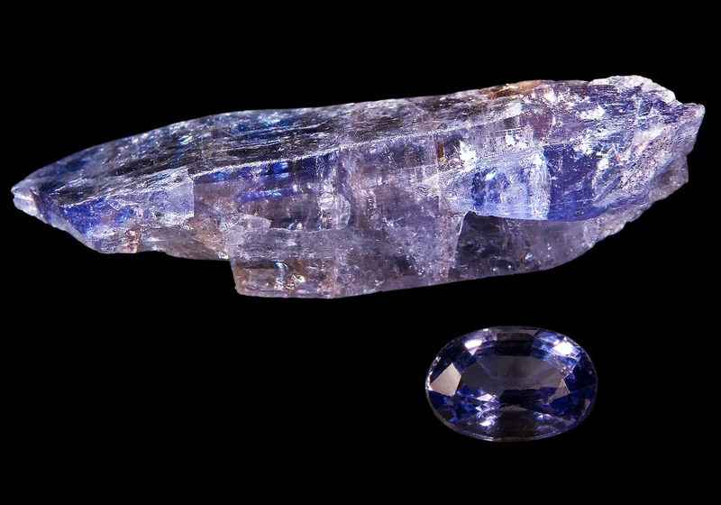 Faceted tanzanite gem showing blue-violet colour characteristic of the Merelani deposit