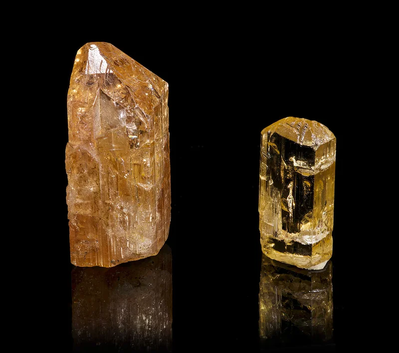 Orange-yellow imperial topaz crystal from Ouro Preto, Brazil