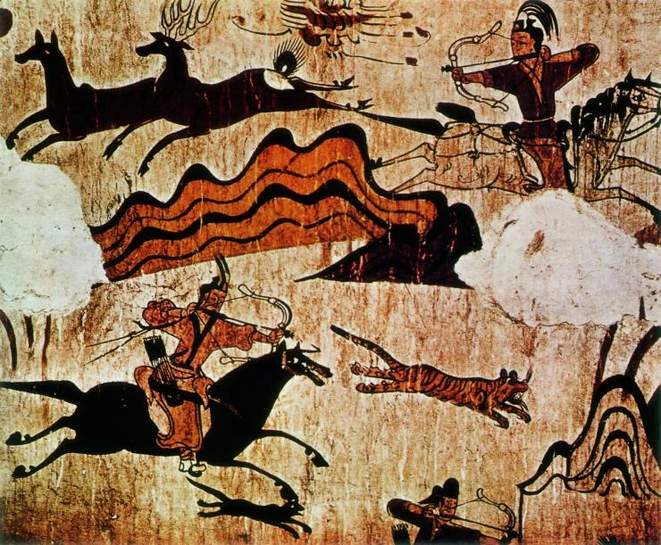 Goguryeo tomb mural depicting a noble figure, c. 5th–7th century AD