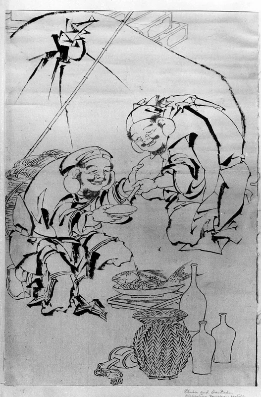 Katsushika Hokusai, Ebisu and Daikoku Celebrating the New Year Festival, woodblock print