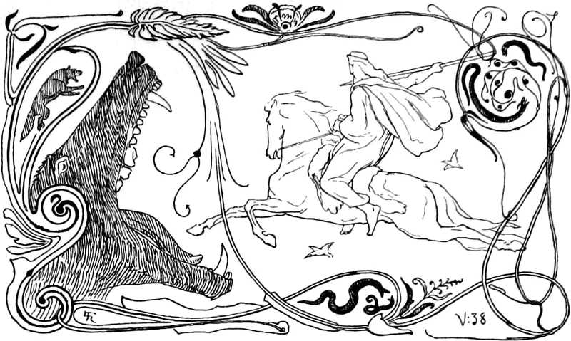 Fenrir and Odin by Lorenz Frølich, 1895