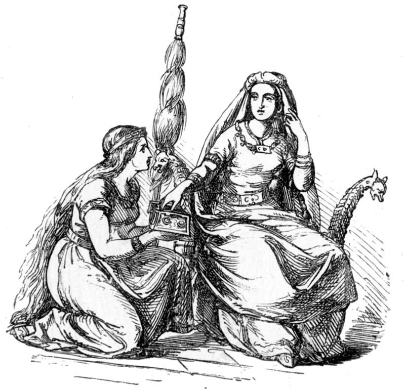 Frigg and Fulla by Lorenz Frølich, 1874