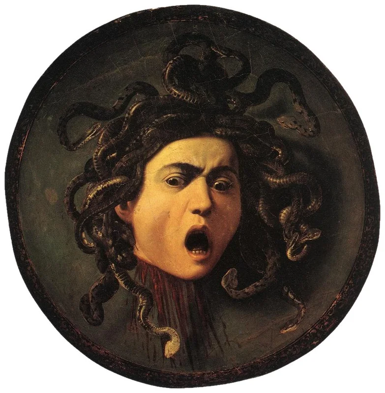 Medusa, oil on canvas by Caravaggio, c. 1597, Uffizi Gallery, Florence