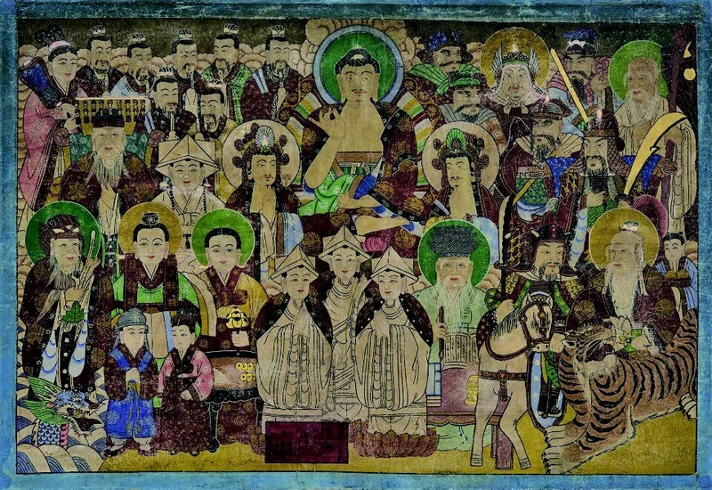 Mansindo (Ten Thousand Gods), early 19th-century Korean shamanic painting, featuring Samsin
