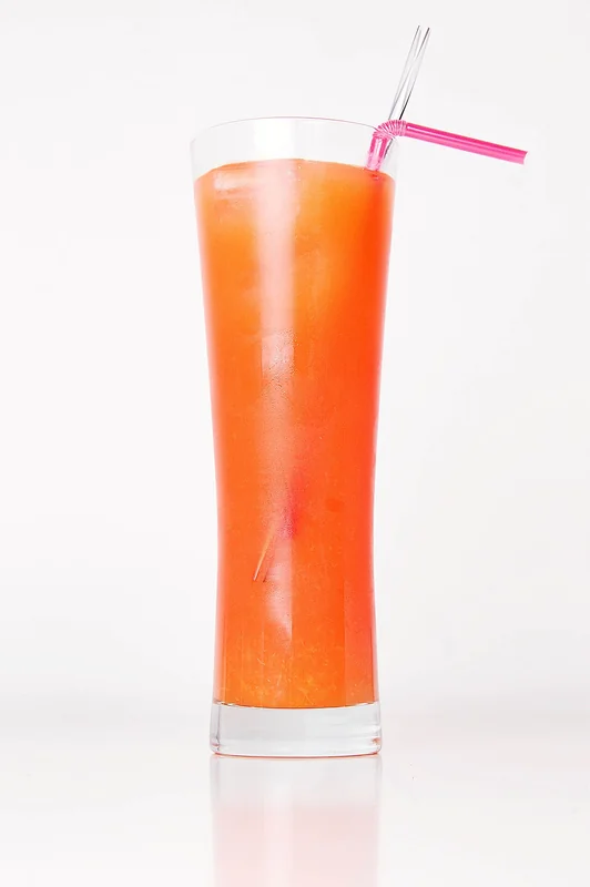 A tall highball glass