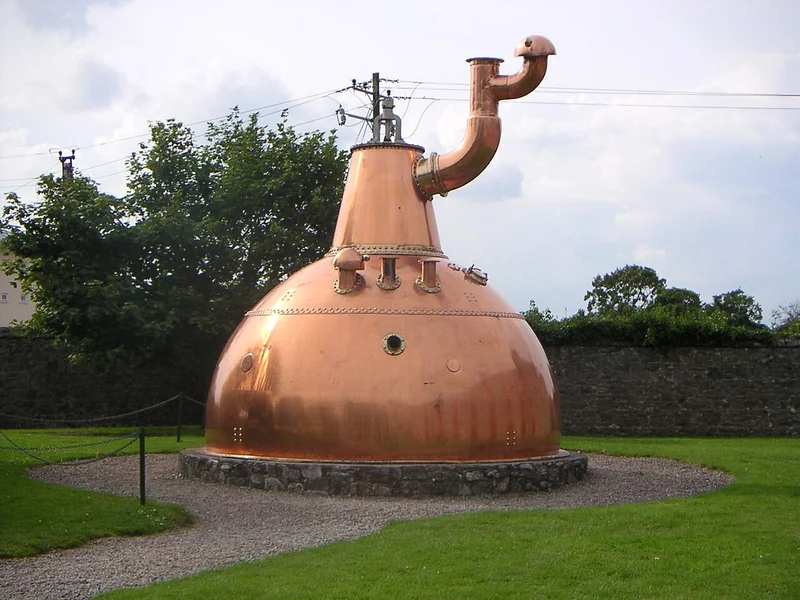Copper pot stills used to produce Irish whiskey