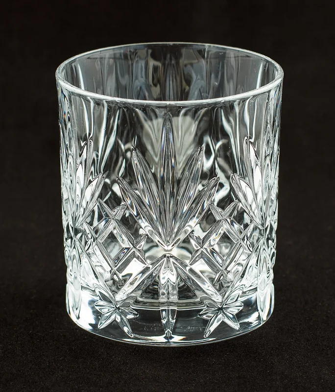 A short old fashioned tumbler glass