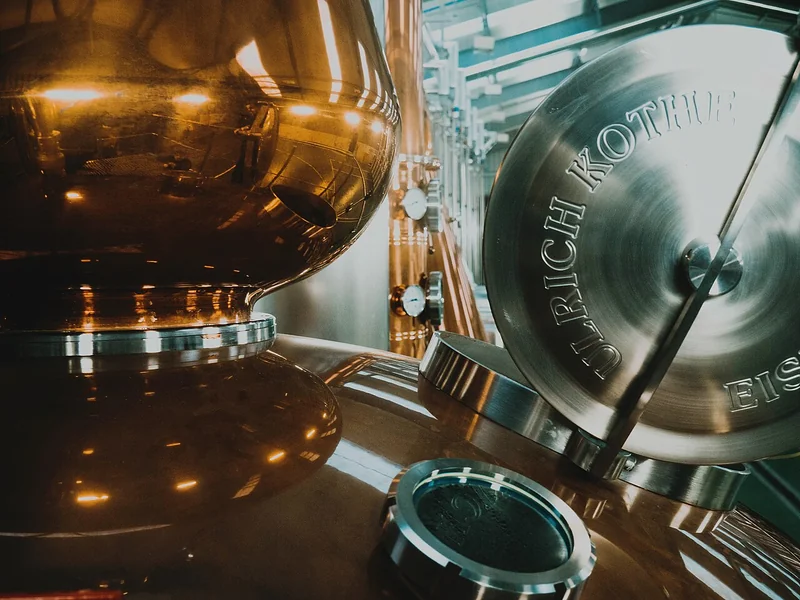 Pot stills used to produce single malt Scotch whisky